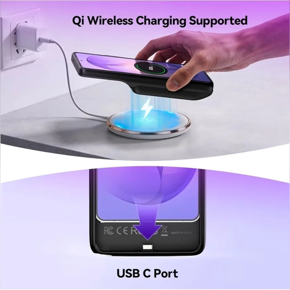 NIB Samsung Galaxy A26 Ultra 9500 mAh Battery Case Qi Wireless Charger Charging